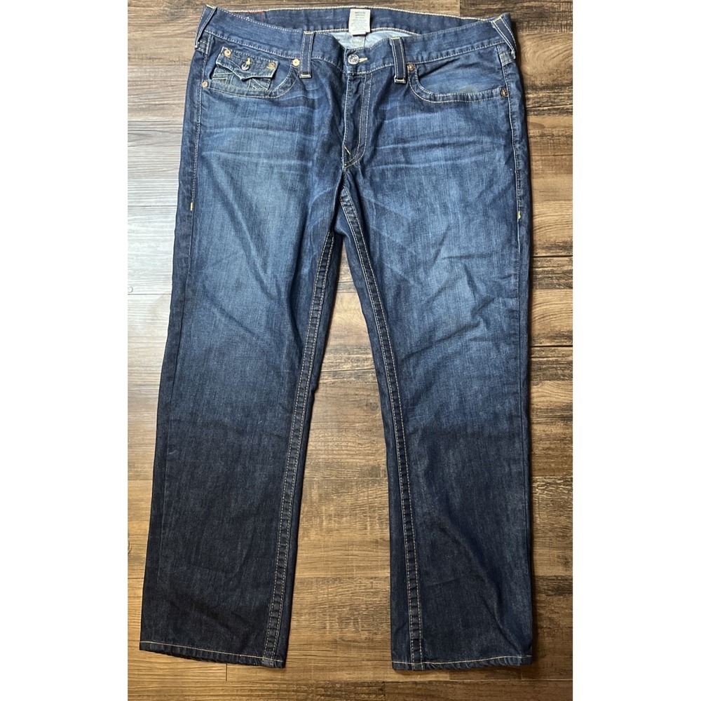 VTG Y2K Men's True Religion Billy Straight Jeans Measures 42x31 Dark Wash USA